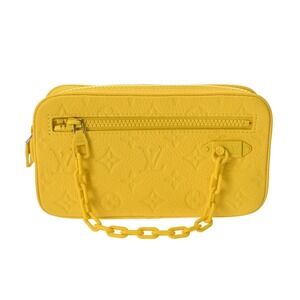 Louis Vuitton Pochette Volga Yellow Taurillon Leather Clutch Bag